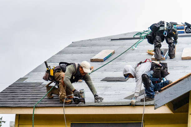 Professional Gutter Installation technician working in Amberson, PA